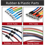 Black stainless steel braided brake hose line accessories rubber grommet fixed sleeve for brake lines